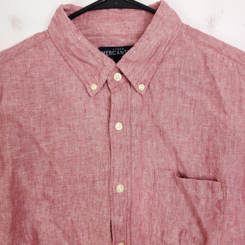 J Crew Shirt Mens Large Linen Button Down Summer Career Office Workwear - Picture 2 of 9